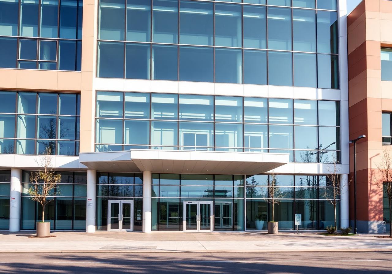Modern hospital building